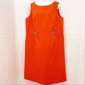 Tahari ASL Classy Orange Shift Dress